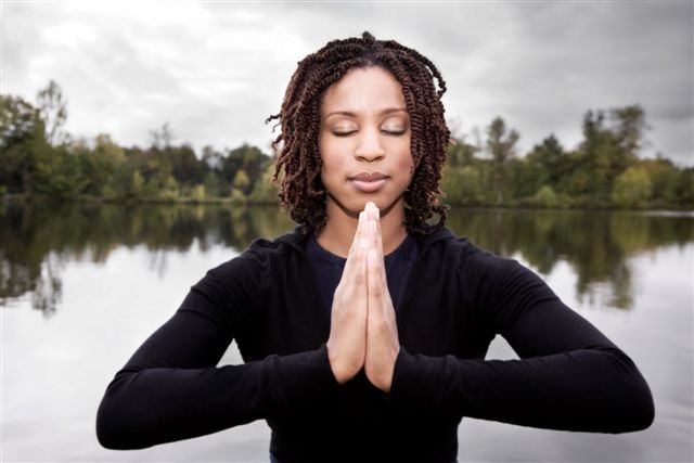 woman meditating