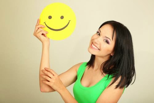 woman with happy face