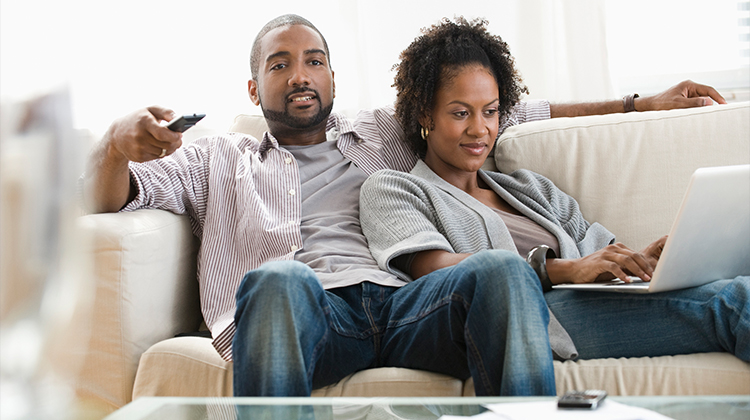 couple watching tv