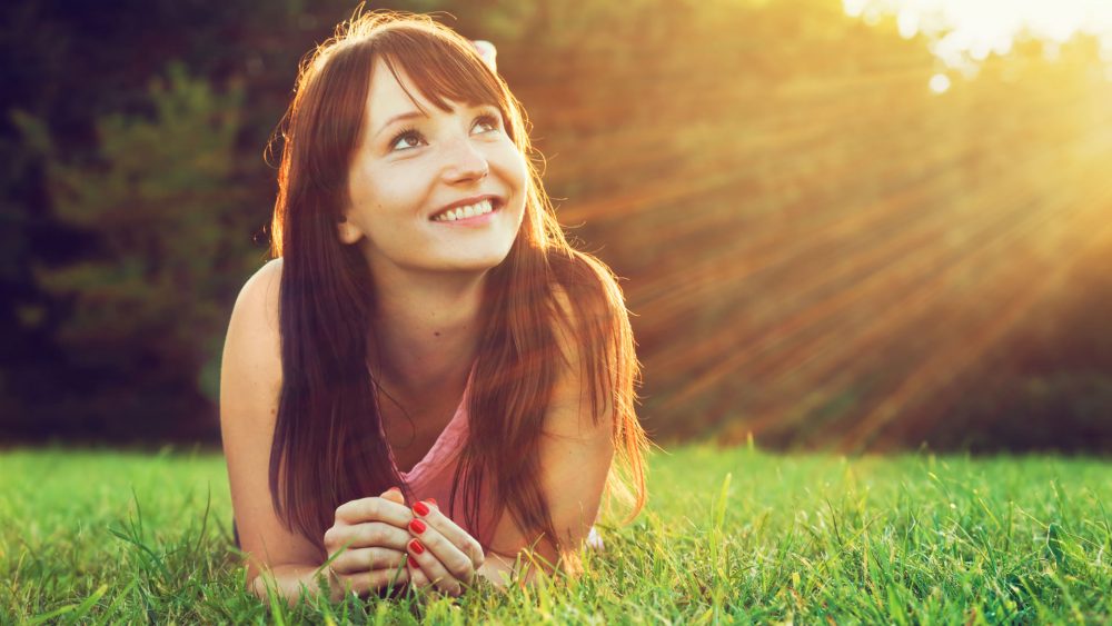 woman looking to God