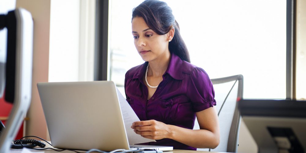 Woman Using a Laptop