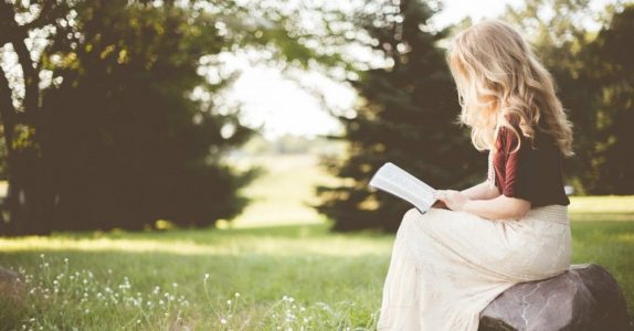 woman reading bible